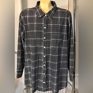 Lysse Schiffer Check Button Front Shirt size 2X excellent condition